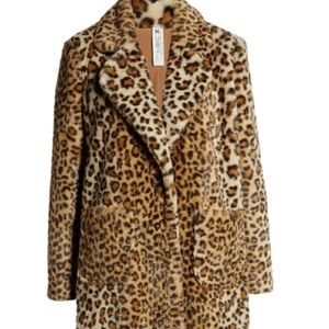 Mural Leopard Faux Fur Coat XS NWT